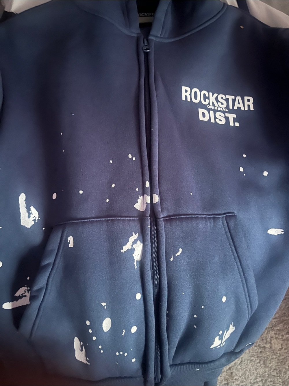 Navy Blue Zip-Up Hoodie